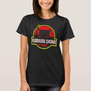 Purrassic Chonk Cat Scale Meme Retro Style Cats M T-Shirt