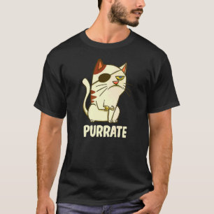 Purrate Cat Pirate Eye Patch Kitten  Kitty T-Shirt