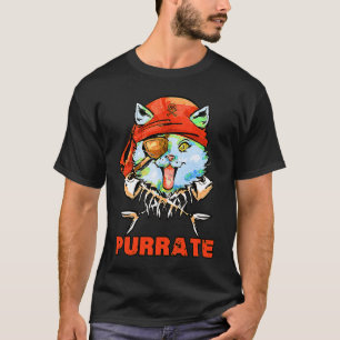 Purrate Halloween Cat Pirate T-Shirt