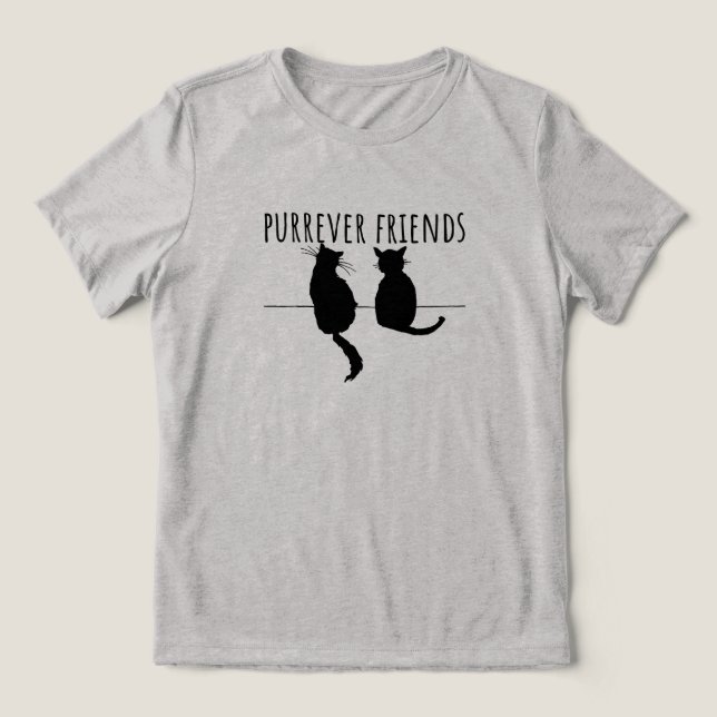 Purrever Friends Cute Cat Best Friends Tri-Blend Shirt (Design Front)