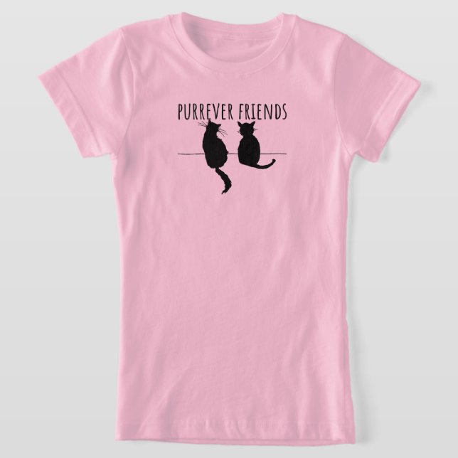 Purrever Friends Cute Cat Besties T-Shirt (Laydown)