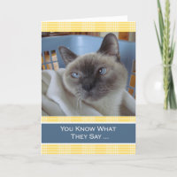 Purrfect Birthday Wishes, Siamese Cat in Basket