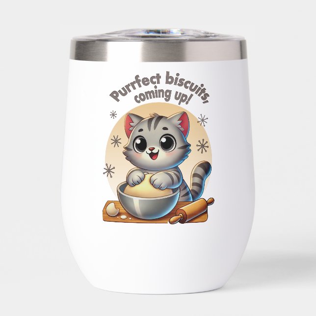 "Purrfect biscuits, coming up" Kneading Cat (Front)