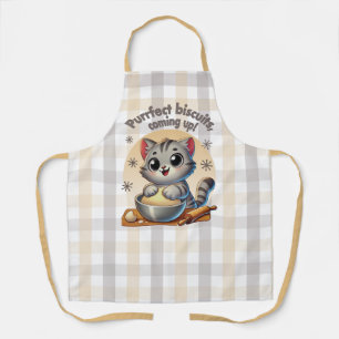 "Purrfect biscuits, coming up" Kneading Cat Apron
