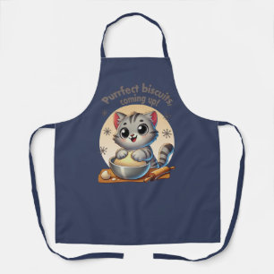 "Purrfect biscuits, coming up" Kneading Cat Apron