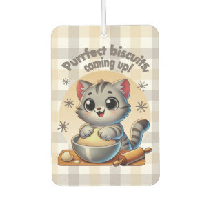 "Purrfect biscuits, coming up" Kneading Cat Car Air Freshener