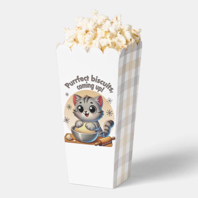 "Purrfect biscuits, coming up" Kneading Cat Favour Box (Popped)