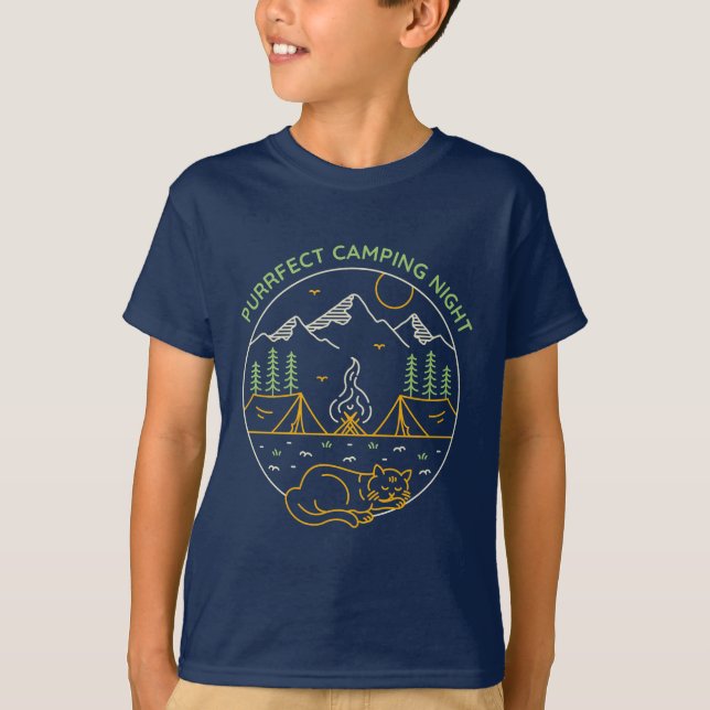 Purrfect Camping Night T-Shirt (Front)