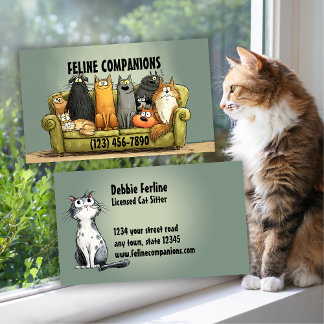 Purrfect Care – Cat Sitting Business Card