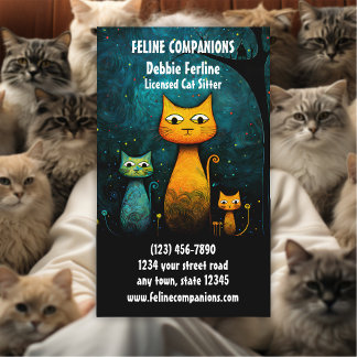 Purrfect Care – Cat Sitting Business Card