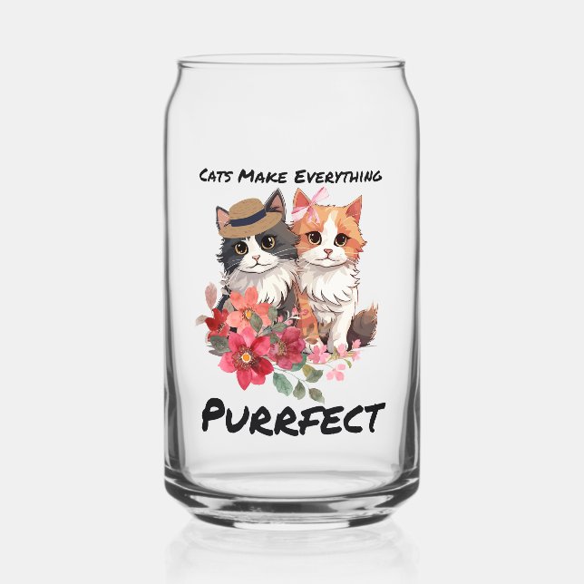 purrfect cat quote  can glass (Front)