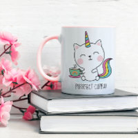 Purrfect Cuppa Cute Kawaii Caticorn Pink Cartoon