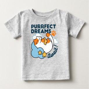 Purrfect Dreams Await – Cute Sleeping Cat Dreamy Baby T-Shirt