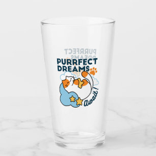 Purrfect Dreams Await – Cute Sleeping Cat Dreamy Glass