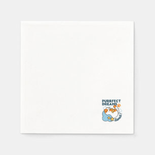 Purrfect Dreams Await – Cute Sleeping Cat Dreamy Napkin