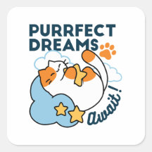 Purrfect Dreams Await – Cute Sleeping Cat Dreamy