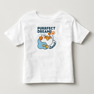 Purrfect Dreams Await – Cute Sleeping Cat Dreamy Toddler T-Shirt