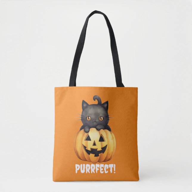 Purrfect Halloween tote bag (Front)