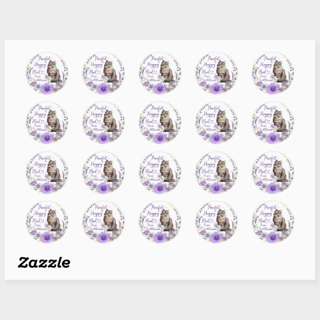 Purrfect Happy Mail Personalised  Sticker (Sheet)
