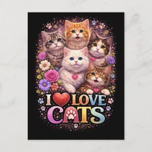 Purrfect Little Hearts Postcard