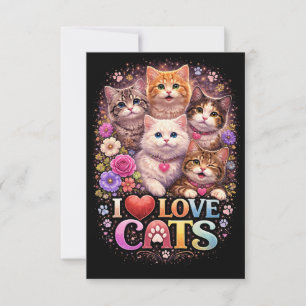 Purrfect Little Hearts Thank You Card
