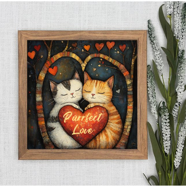 Purrfect Love A Cosy Cat Embrace Poster Wall Art (Creator Uploaded)