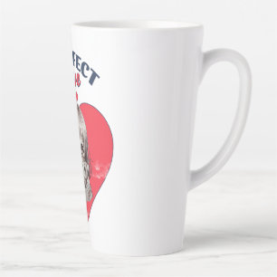 Purrfect Love Cute Cat Girl Heart Illustration Latte Mug