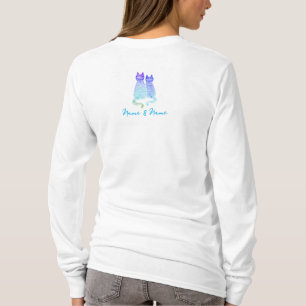 Purrfect  Modern Blue Gradient Cats Two Sided T-Shirt