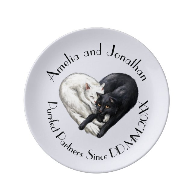 "Purrfect Partners" Keepsake Plate (Front)