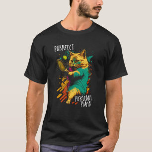 Purrfect Player Cat Paddleball Player Pickleball T-Shirt