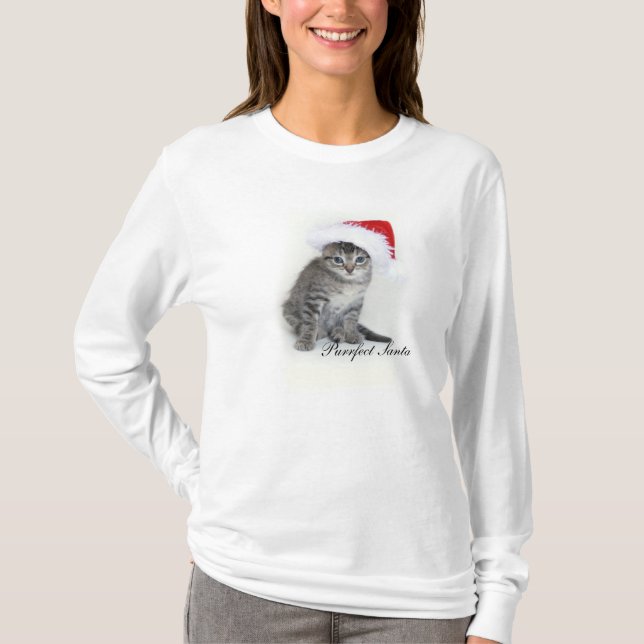 Purrfect Santa t-shirt (Front)