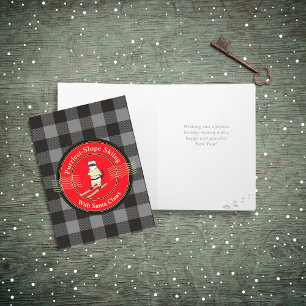 Purrfect-Slope Skiing with Santa Claws Holiday Card