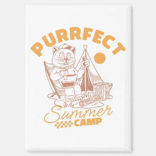 Purrfect Summer Camp – Vintage Cat Magnet
