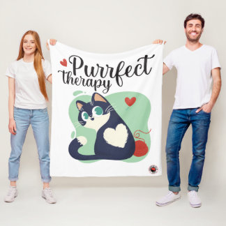 Purrfect therapy fleece blanket