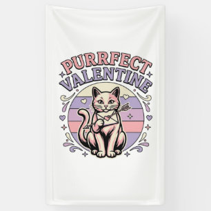 Purrfect Valentine Cat Valentine Love Vintage Vect Banner