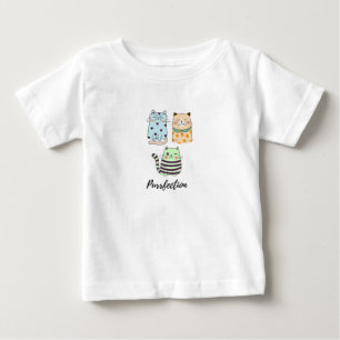 Purrfection Cute Kawaii Pattern Cats Art Baby T-Shirt