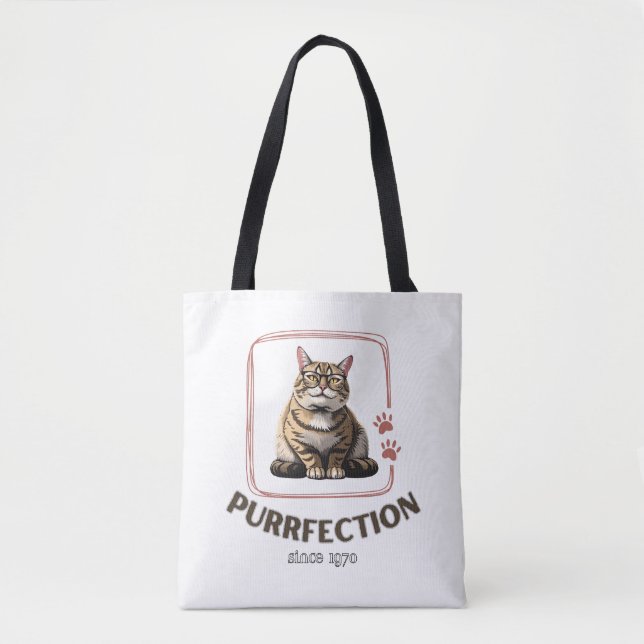 Purrfection Since 1970 Tote Bag (Front)