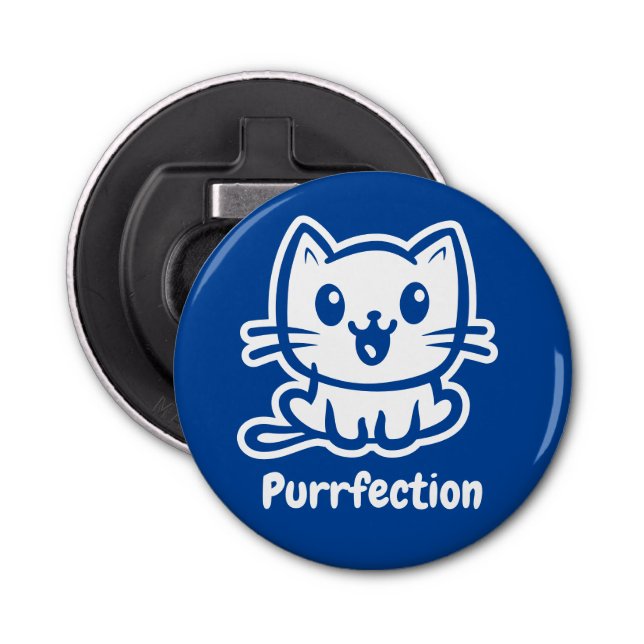 Purrfection, Very Cute Anime Cat Bottle Opener (Front)