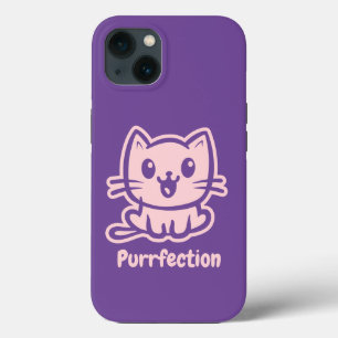 Purrfection, Very Cute Anime Cat iPhone 13 Case