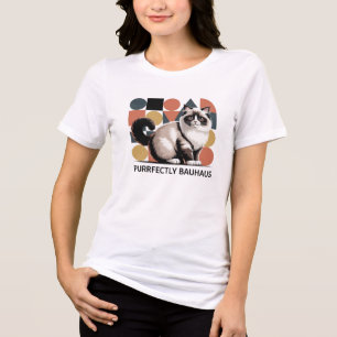 Purrfectly Bauhaus Ragdoll Cat Modern Art T-Shirt Tri-Blend Shirt