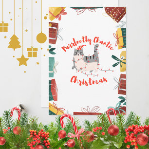 Purrfectly Chaotic Christmas Funny Holiday Cat Card