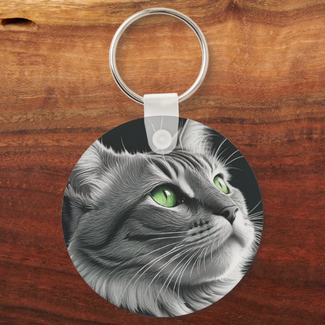 Purrfectly Chic Key Ring (Back)