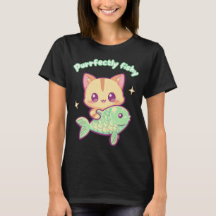 Purrfectly fishy cat with fish T-Shirt
