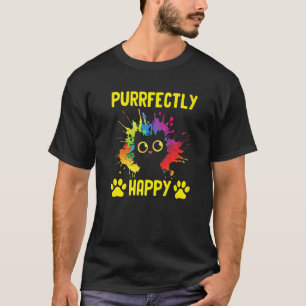 Purrfectly Happy Cat Pun Friends Kitten Buddy Posi T-Shirt