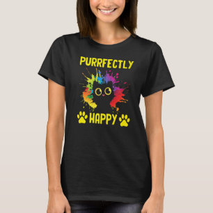 Purrfectly Happy Cat Pun Friends Kitten Buddy Posi T-Shirt