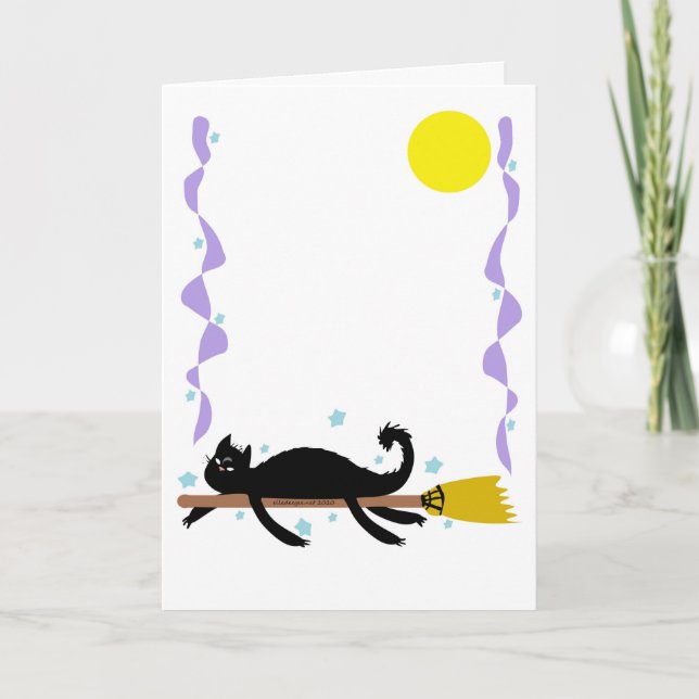 Purrfectly Lazy Halloween Card (Front)