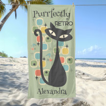 Purrfectly Retro Black Cat Mid Century