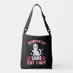 Purrfectly Sane Cat Lady Crossbody Bag