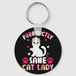 Purrfectly Sane Cat Lady Key Ring