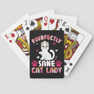 Purrfectly Sane Cat Lady Playing Cards